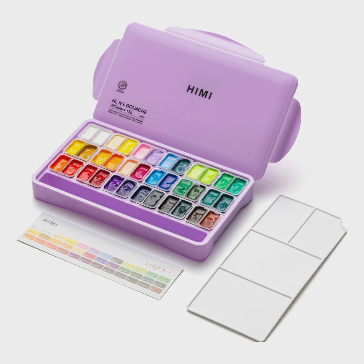 Hemi Gouache Jelly Twin Cup Set 12g x36 Colours -purple case
