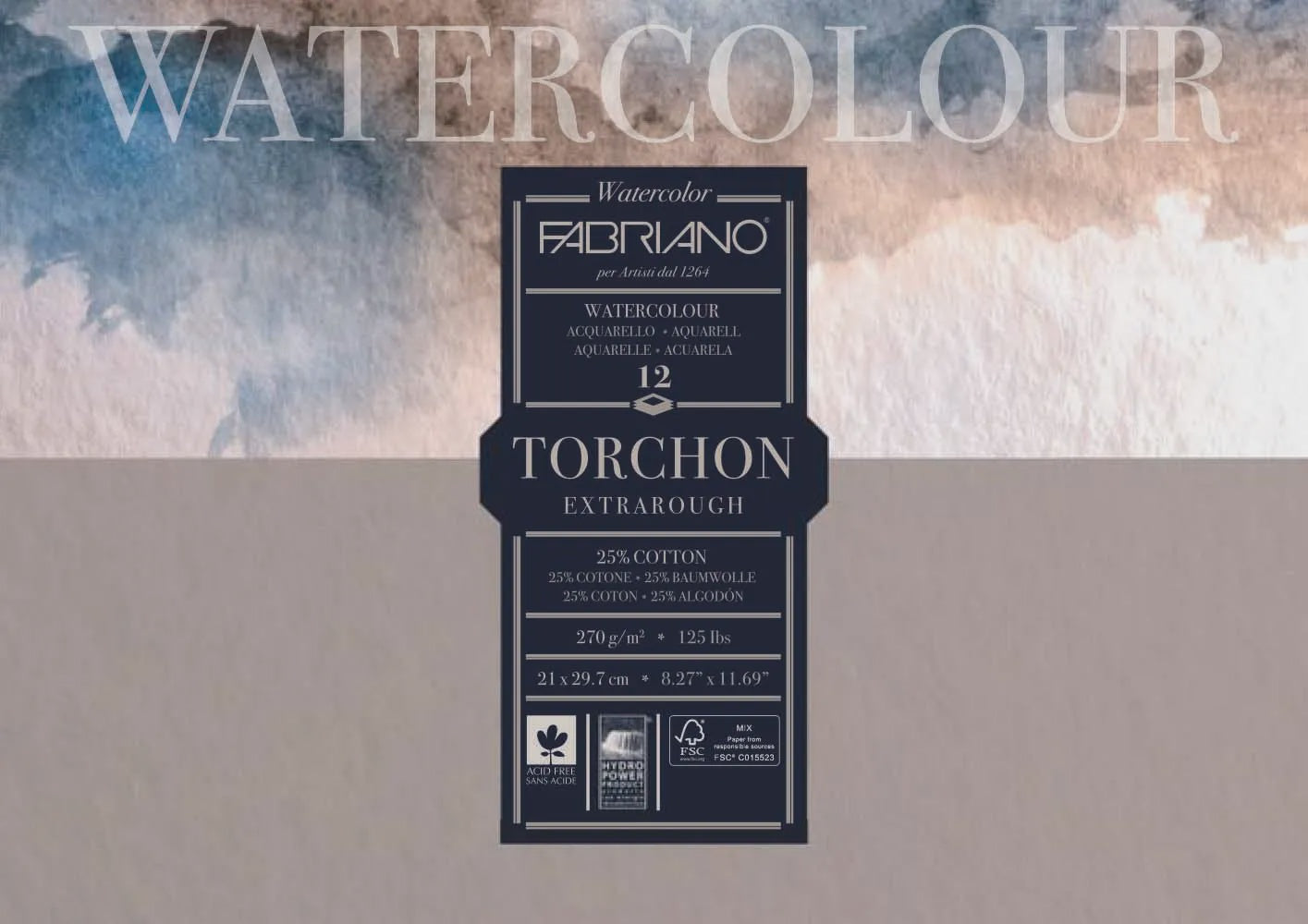 Fabriano Studio W/C 270gsm Extra Rough  A4 12 Sheets