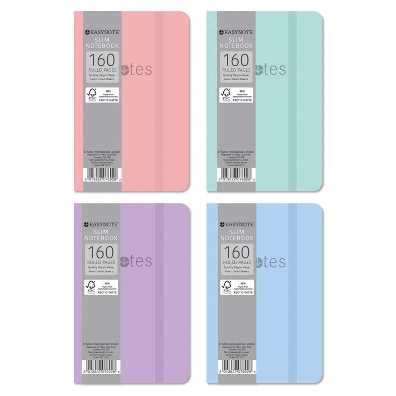 Easynote Slim Soft Touch Notebook Pastel Colours