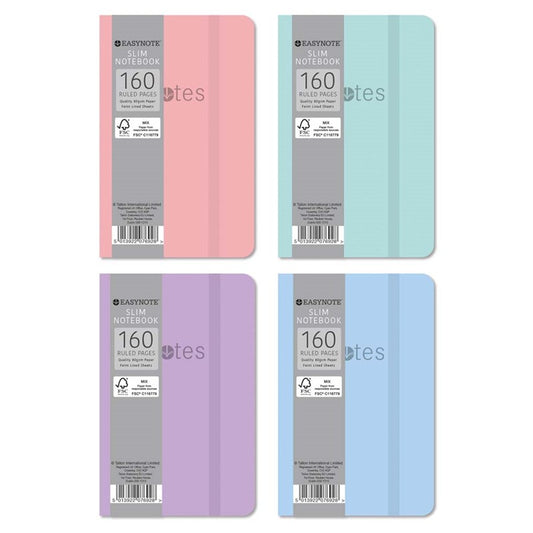 Easynote Slim Soft Touch Notebook Pastel Colours