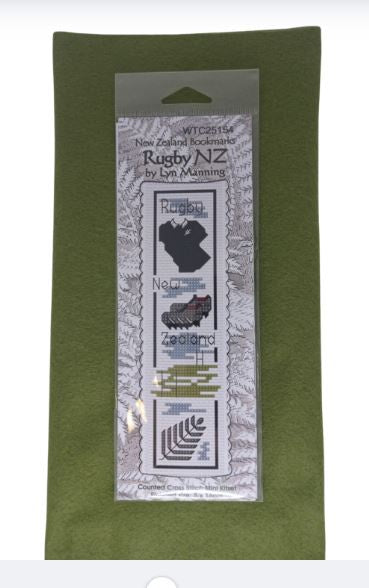 N.Z Cross stitch Bookmark - Rugby NZ (5 x 16)