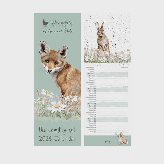 Wrendale Designs The Country Set Slim Line Calendar 2026