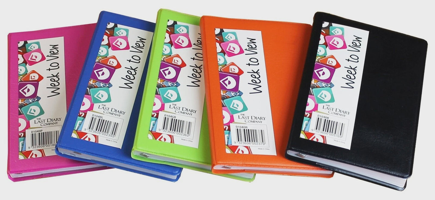 2026 Diary Pocket 70x104mm Week to View Orange Last Diary Company D104OR