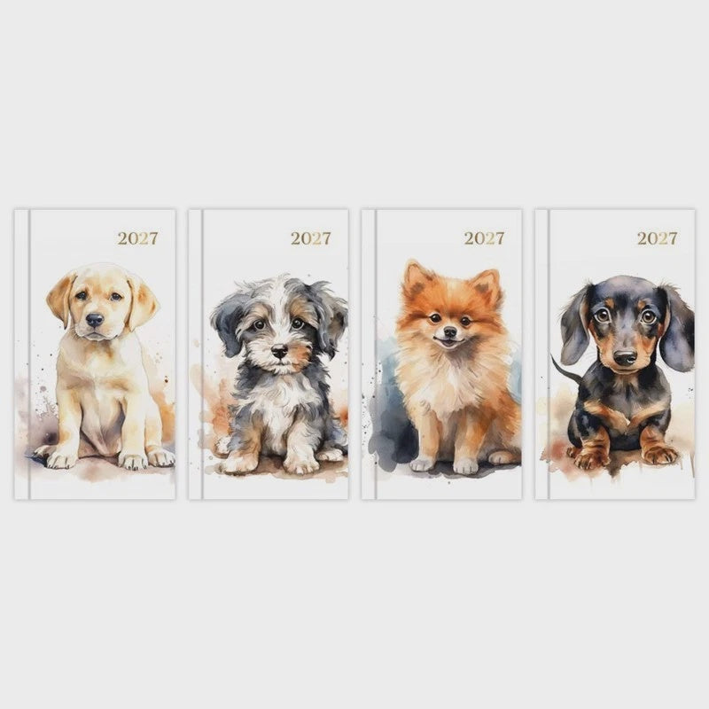 Slim Diary WTV Watercolour Dogs 2026