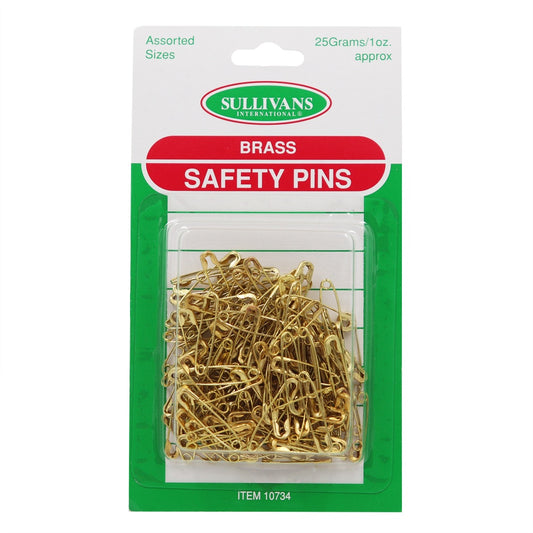 Safety Pins Assorted Brass 25gm