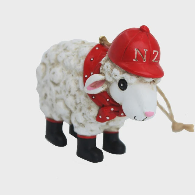 Sheep With NZ Hat Hanging Ornament