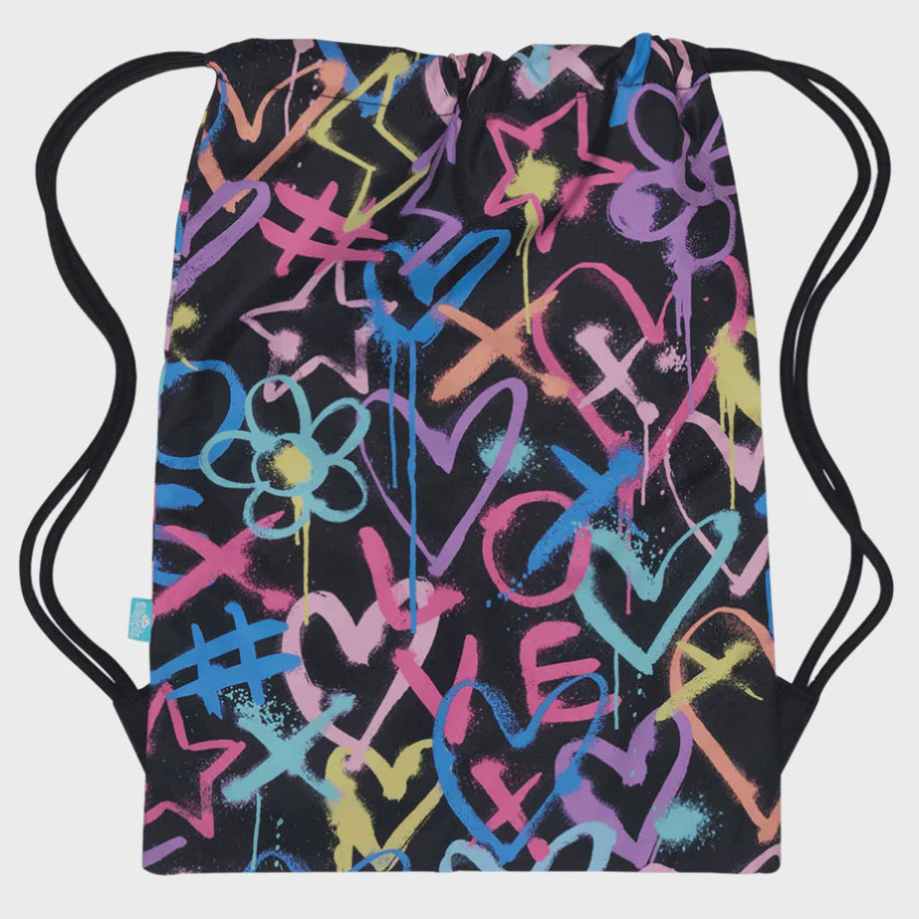 Spencil Big Drawstring Bag - Hearts And Crosses