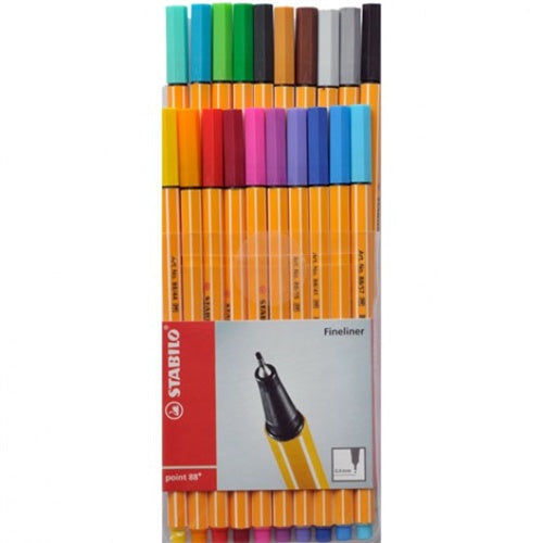 Stabilo Pen 88  Assorted 0.4mm  20 Pce