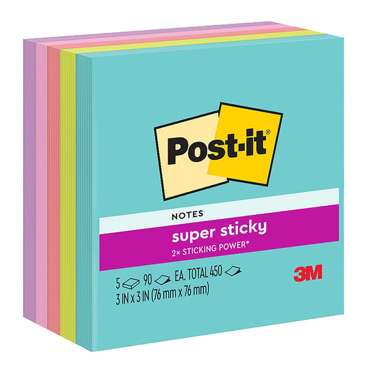 Post It Super Sticky Notes 76x76mm Supernova 5 Pads