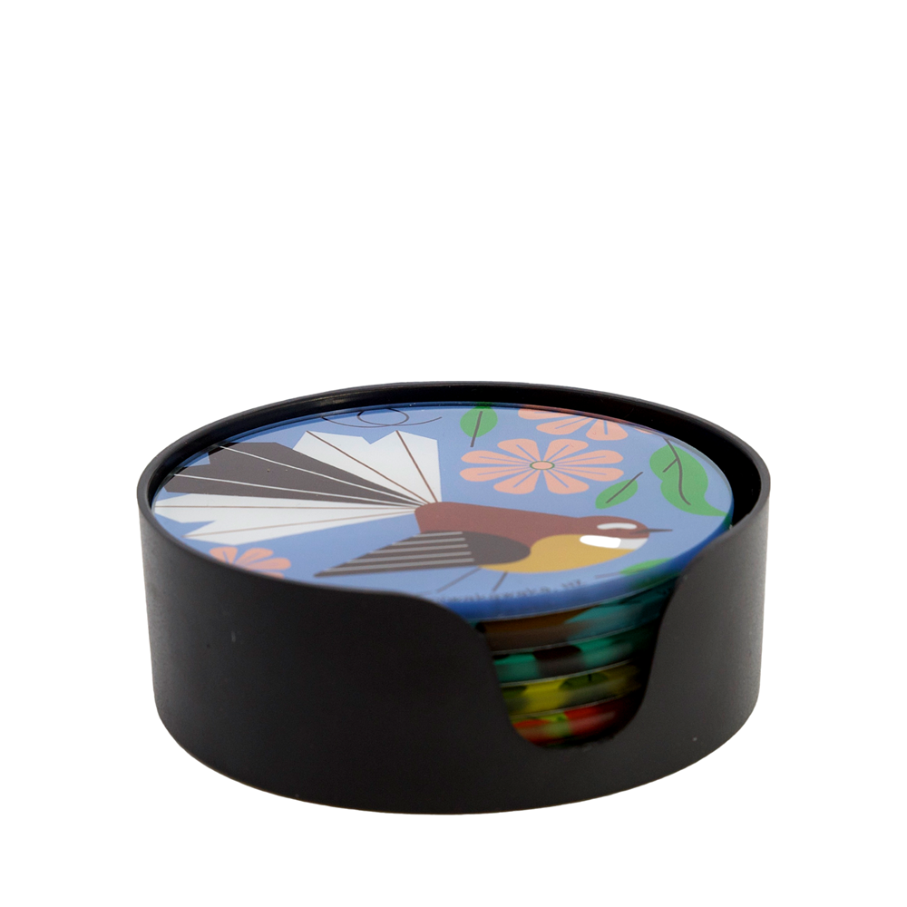 NZ Bird Glass Coasters Set of 6 - Moana Rd