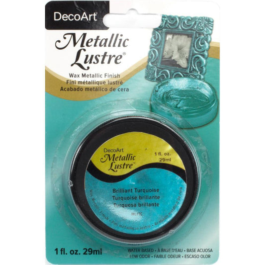 Decoart Metallic Lustre 1oz Brilliant Turquoise