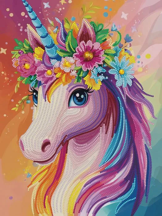 DD Stretched Canvas Diamond Painting Kit 30x40cm-Unicorn Princess