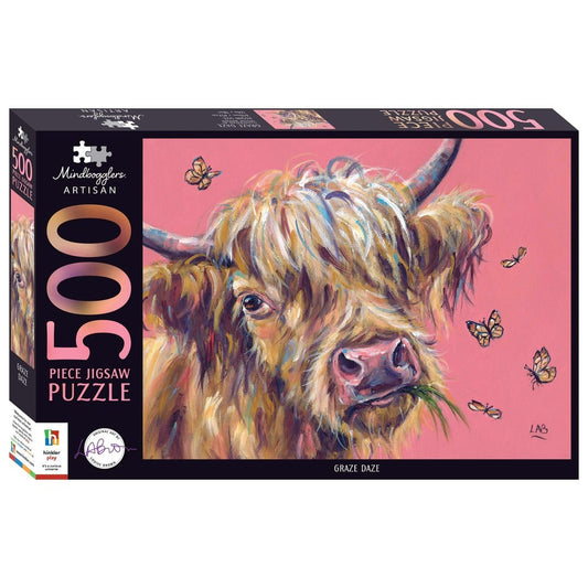 Mindbogglers Artisan 500pc - Pink Cow Puzzle