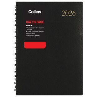 2026 Collins Boston A51 Diary Black Day to Page