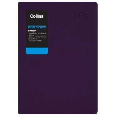 2026 Collins Rhapsody A43 Diary Mulberry Week to View