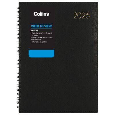 2026 Collins Boston A53 Diary Black Week to View