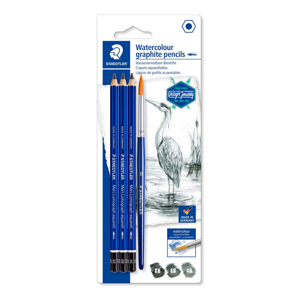 Staedtler Watercolour Graphite Pencil 3+Brush
