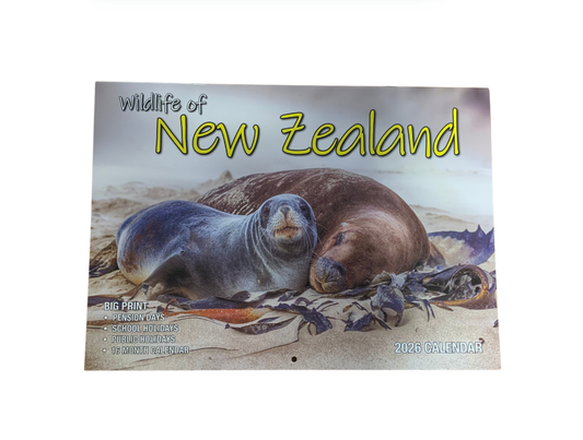 Calendar 2026 Big Print New Zealand Wildlife