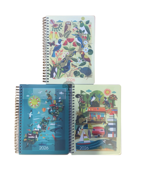 Collins Diary 2026 A53 Kiwi Vibe Wiro with Notepad