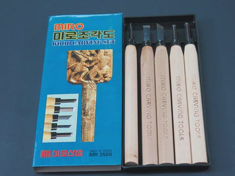 Woodcarving set 5 Pce in case