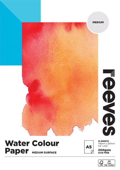 Reeves Water Colour Paper Pad 200gsm 12 Sheets