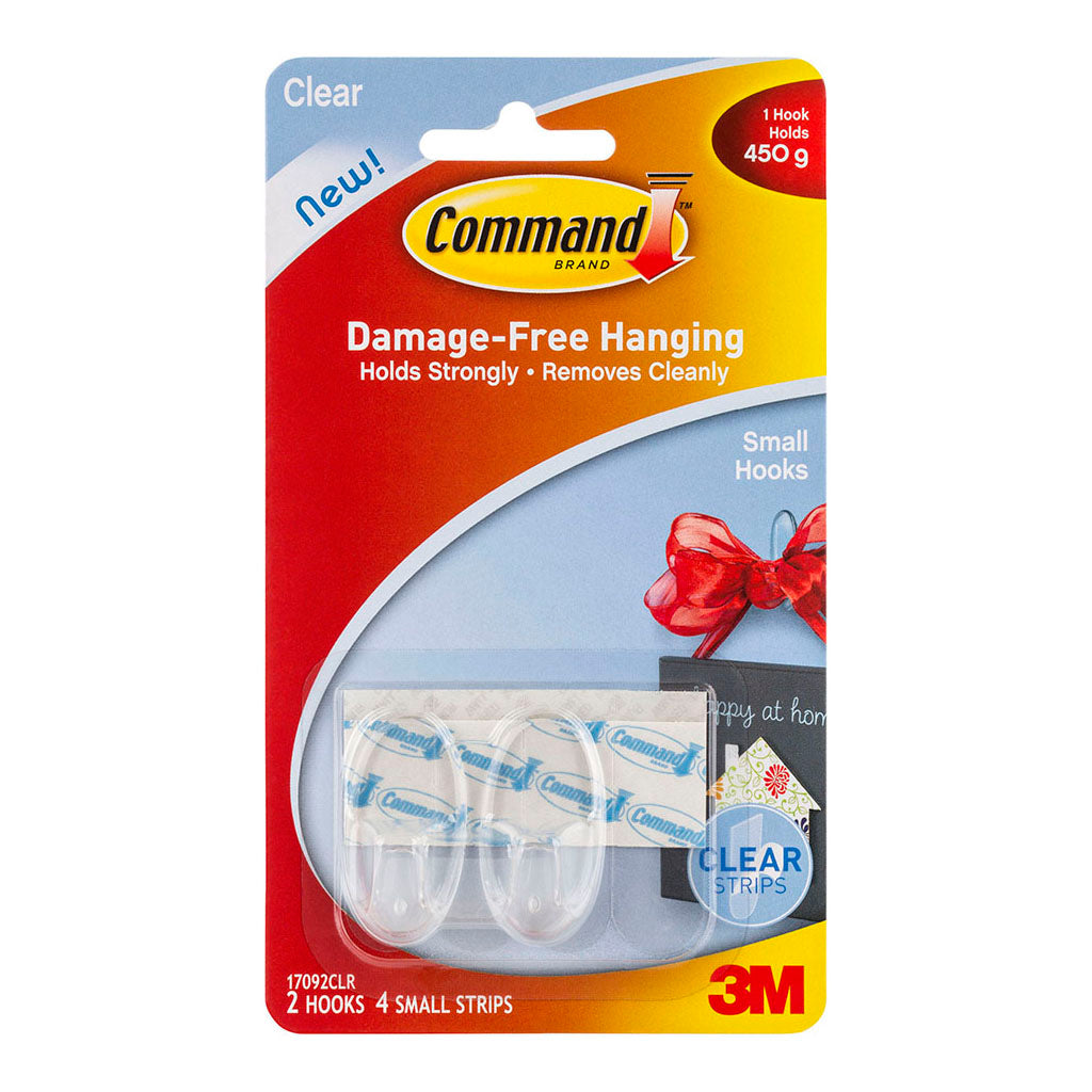 Command Hook 17092CLR Small Clear, Pack of 2