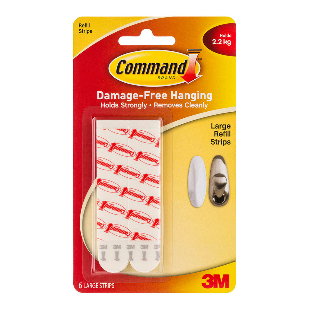 Command Refill Strips 17023P Large White, Pack of 6