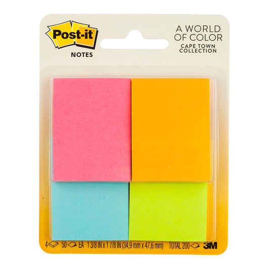 Post-it Notes 653-4AF 36x48mm Cape Town, Pack of 4