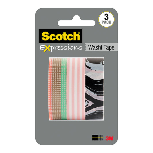 Scotch Washi Tape C317-3PK-SPGFL Spring 15mmx10m, Pack of 3