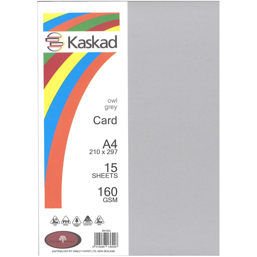 Kaskad A4 Coloured Card 160gsm 15 Pack