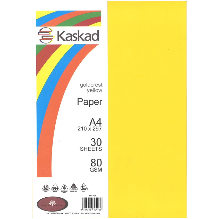 Kaskad A4 Coloured Paper 80gsm 30 Pack