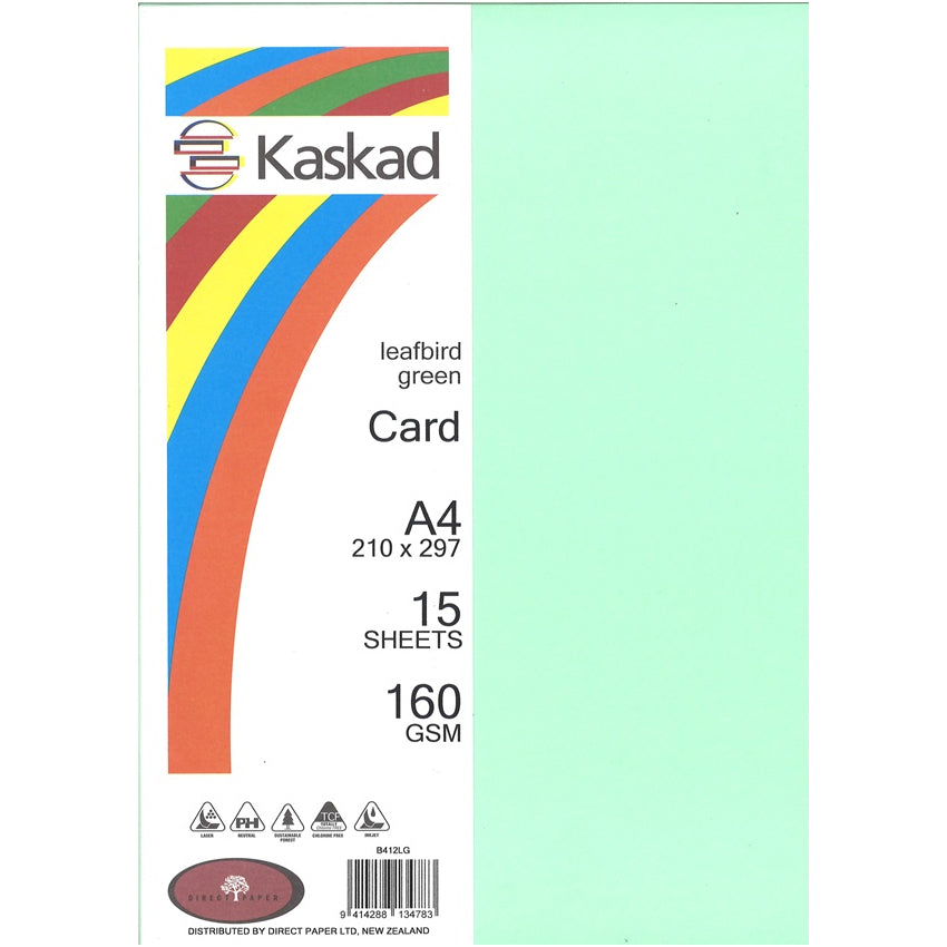 Kaskad A4 Coloured Card 160gsm 15 Pack