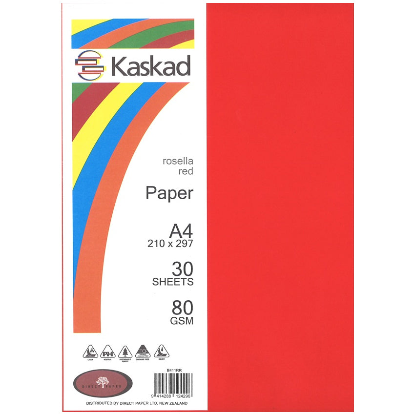 Kaskad A4 Coloured Paper 80gsm 30 Pack