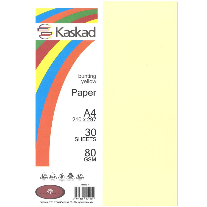 Kaskad A4 Coloured Paper 80gsm 30 Pack