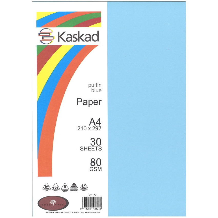 Kaskad A4 Coloured Paper 80gsm 30 Pack