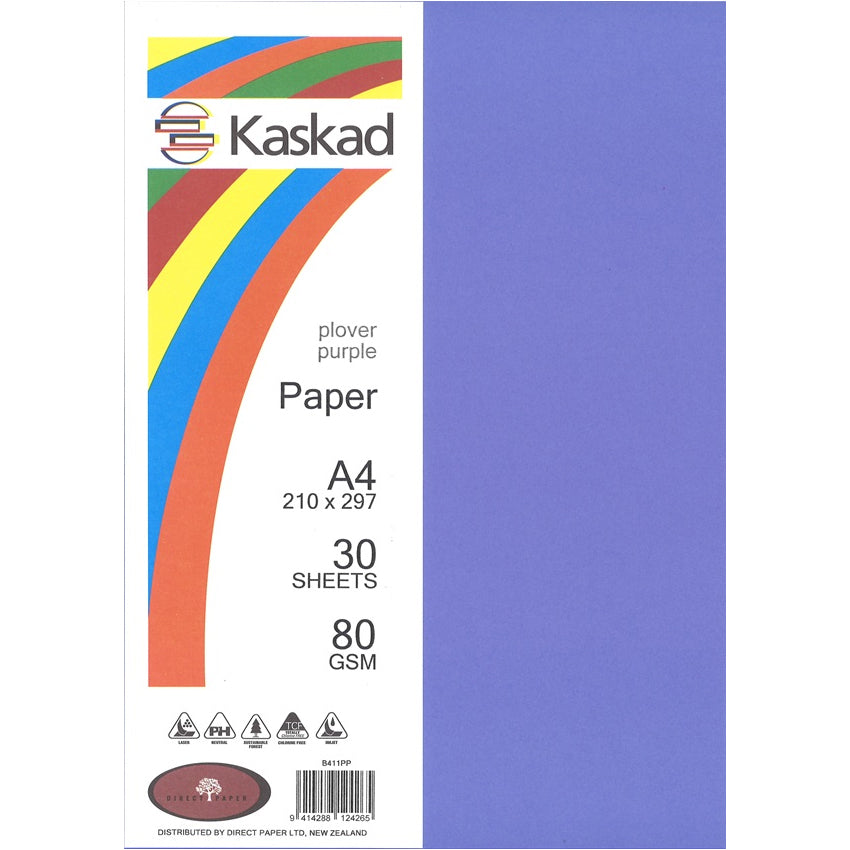 Kaskad A4 Coloured Paper 80gsm 30 Pack