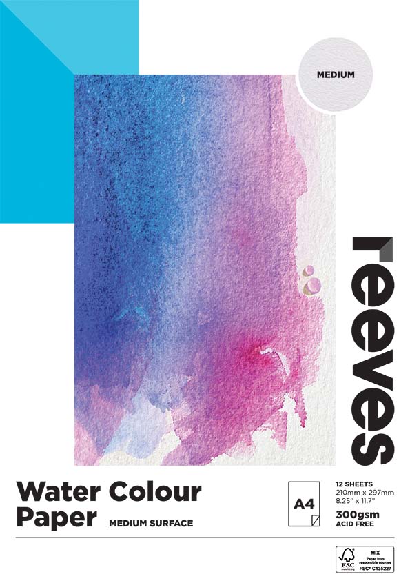 Reeves Water Colour Paper Pad 300gsm 12 Sheets