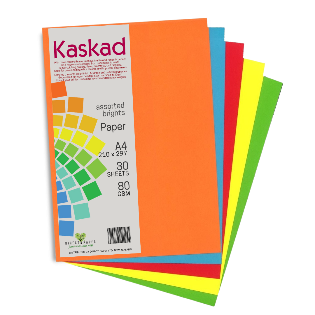 Kaskad A4 Coloured Paper 80gsm 30 Pack