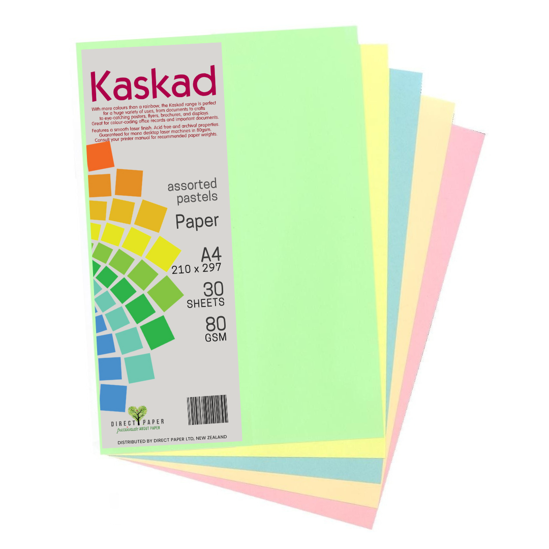 Kaskad A4 Coloured Paper 80gsm 30 Pack