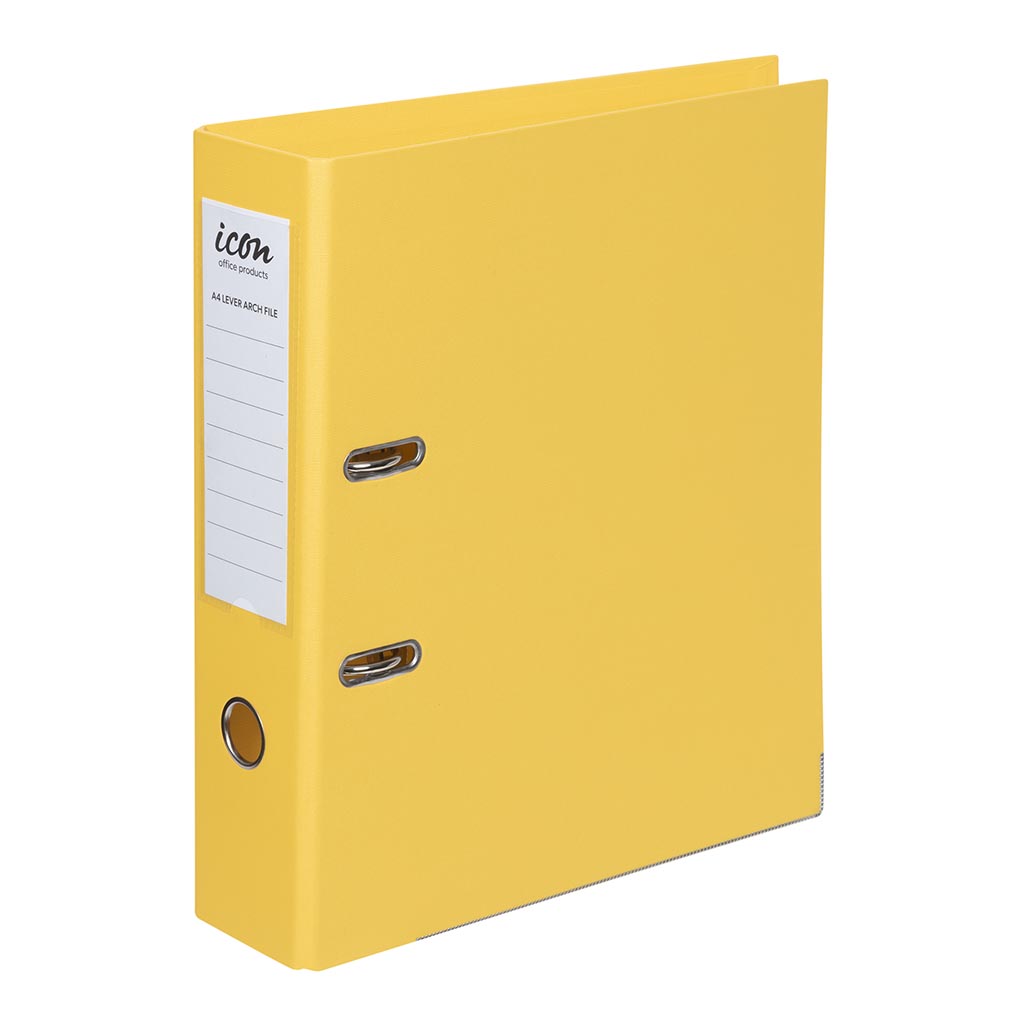 Icon Lever Arch File A4 Linen Yellow