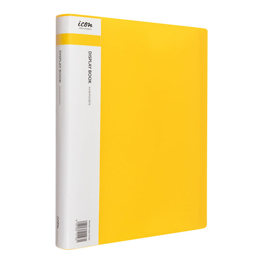Icon Display Book A4 with Insert Spine 60 Pocket Yellow