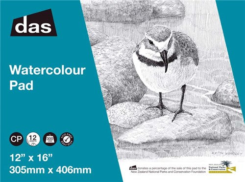 Das Water Colour Paper Pad Wrybill 300gsm 12 Sheets