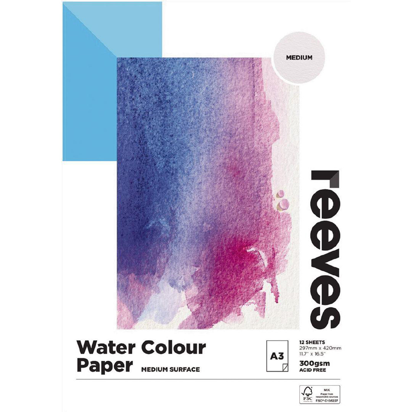 Reeves Water Colour Paper Pad 300gsm 12 Sheets